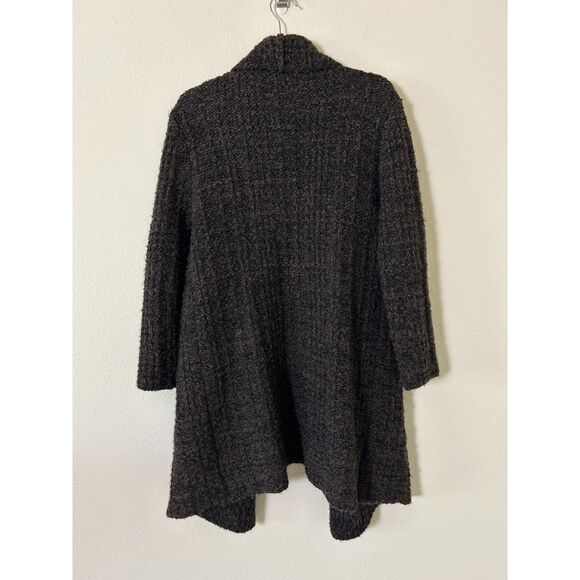 Eileen Fisher Cardigan Women's S Brown Organic Wool/Alpaca 2 Snap Hi‎ Collar - Picture 3 of 9